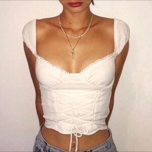 White Bamba Swim Lolita Top Size Medium